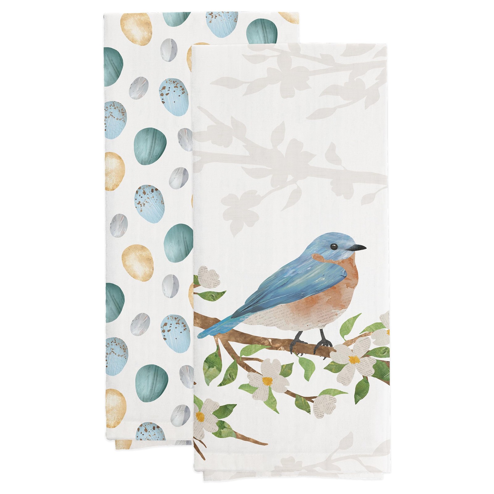 Boston International Dish Towel Set of Two Cotton Tea Towels, 28″ x 18″, Birds