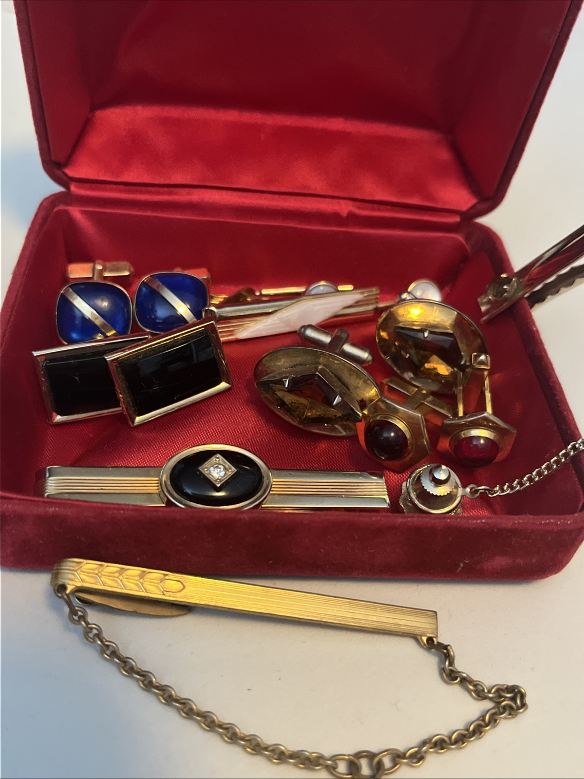 Vintage Grandpa’s Cuff Links and Tie Clips Some Signed