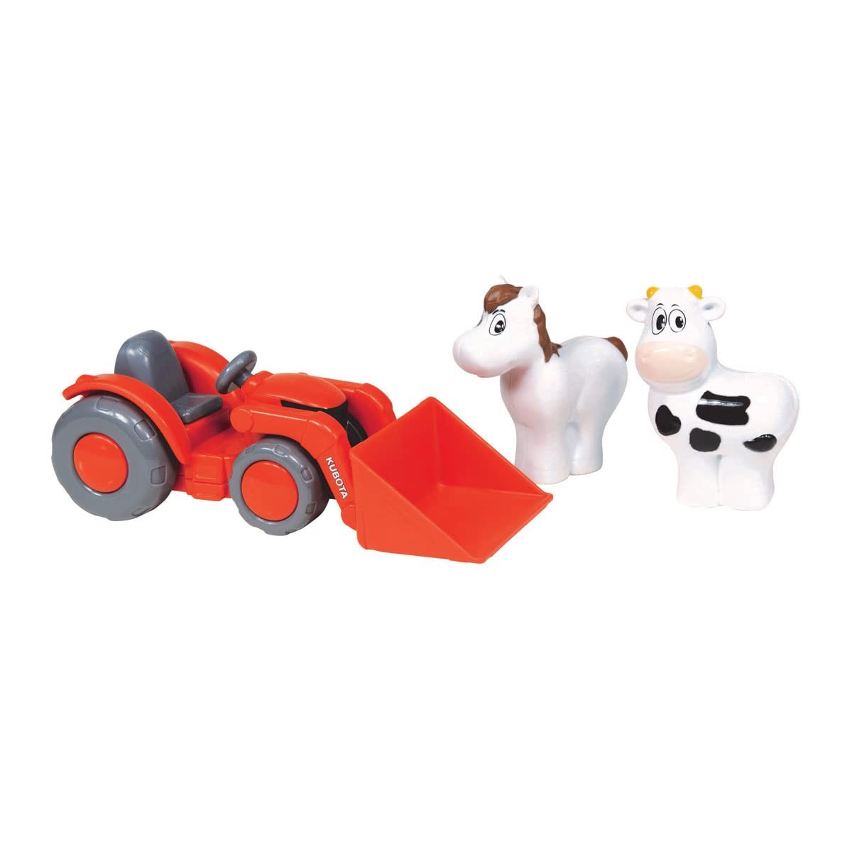 New-Ray Toys SS-33073 Kubota Lil‚Äô Orange Farm Tractor and Animals Playset