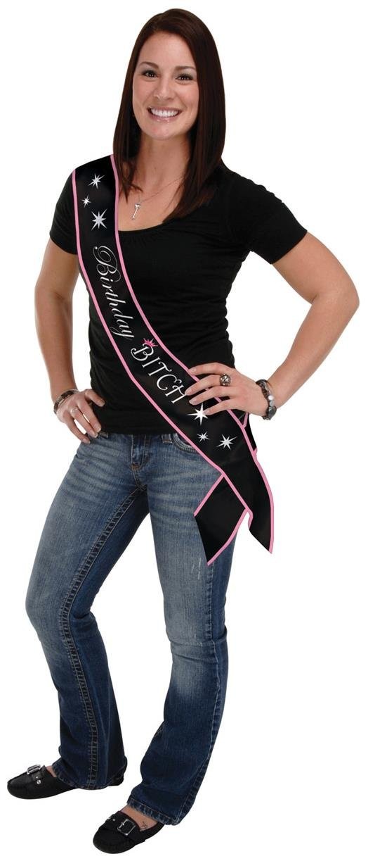 Birthday Bitch Satin Sash Party Accessory (1 count) (1/Pkg)