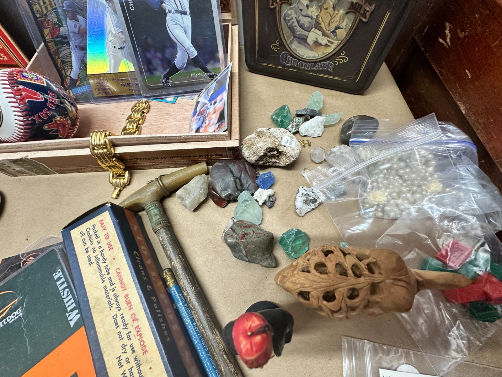 Junk Drawer Lot #5 – Random Antique Vintage Smalls – Coins Cards Jewelry Money