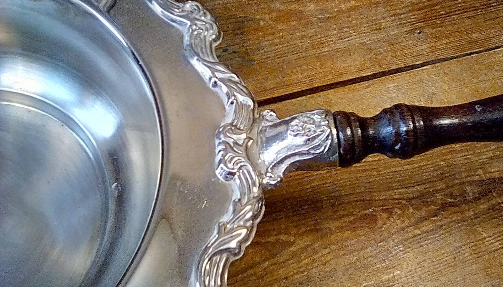 Vintage Silver Plate Serving Dish with Lid and Glass Insert, Fire King 2 Quart