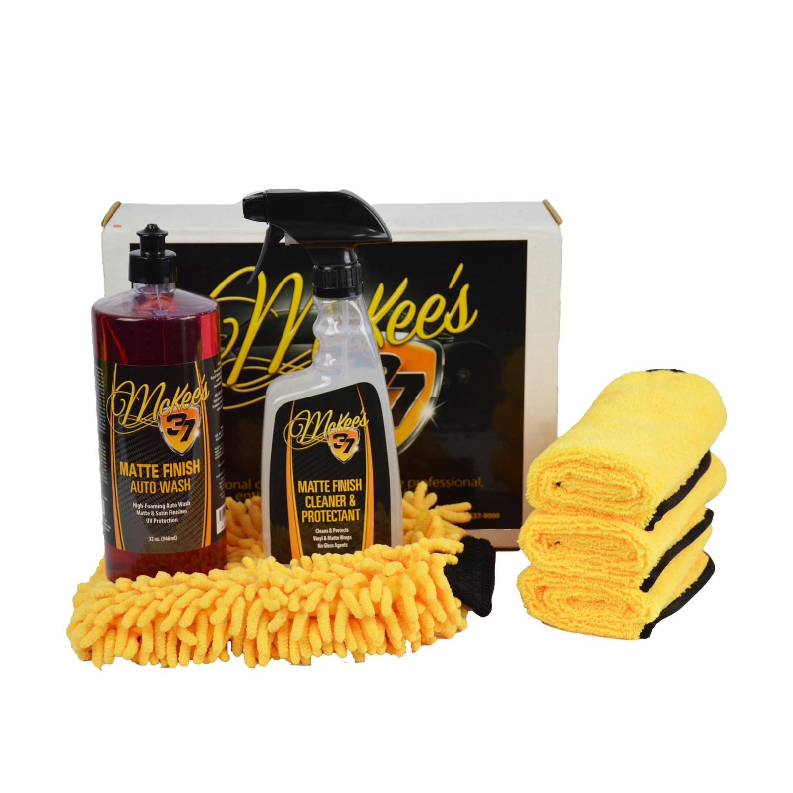 McKee’s 37 Matte Finish Care Kit Matte Car Wash Soap Kit w Auto Wash Cleaner