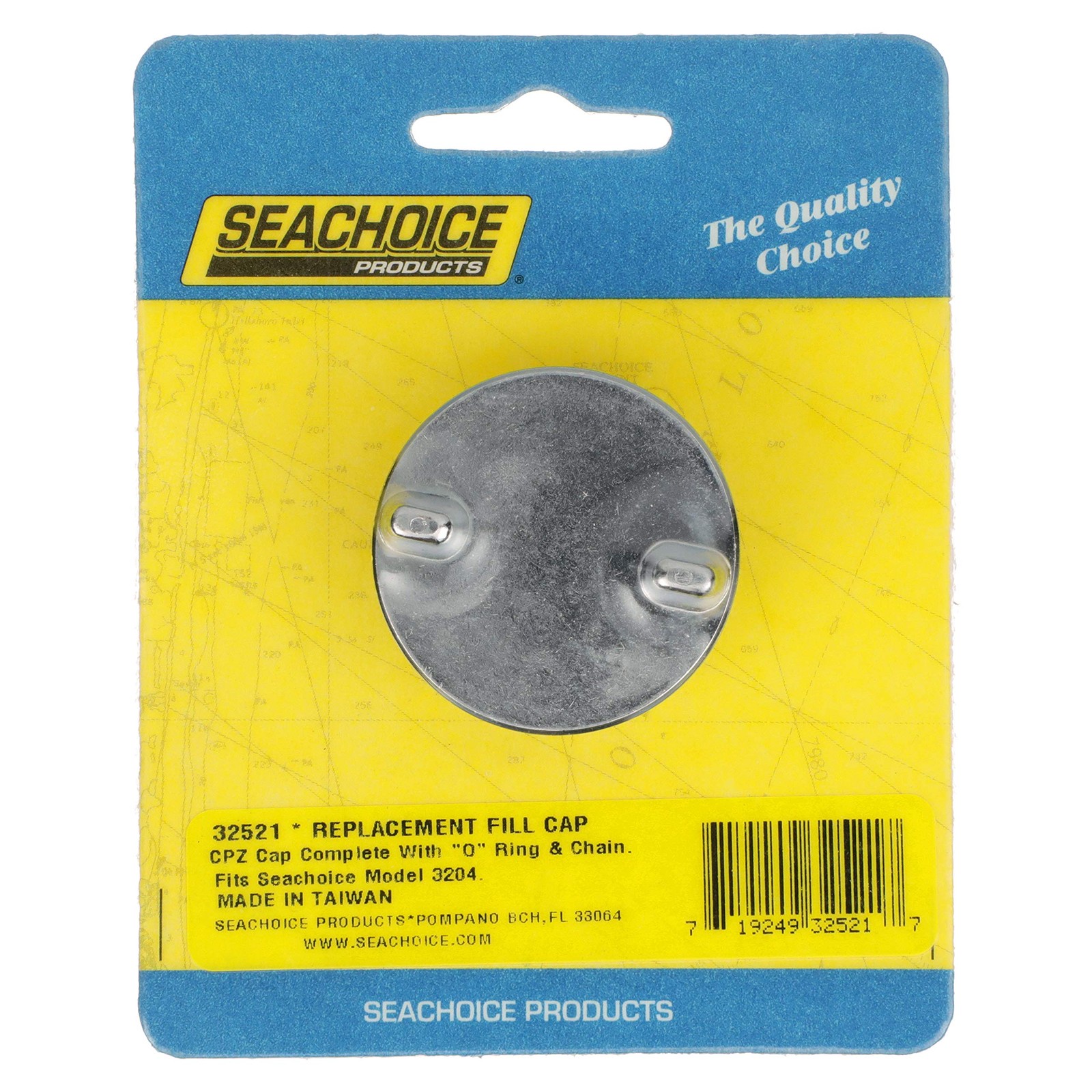 Seachoice Replacement Gas Fill Cap, Chrome-Plated Zamak One Size, Chrome