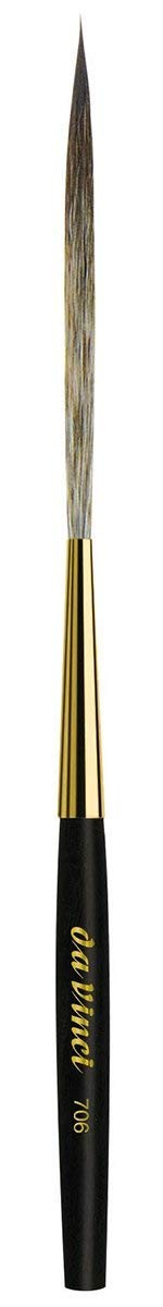 da Vinci 706 Graphic Design Brush – Pointed Synthetic, Extra-Short Black Handle