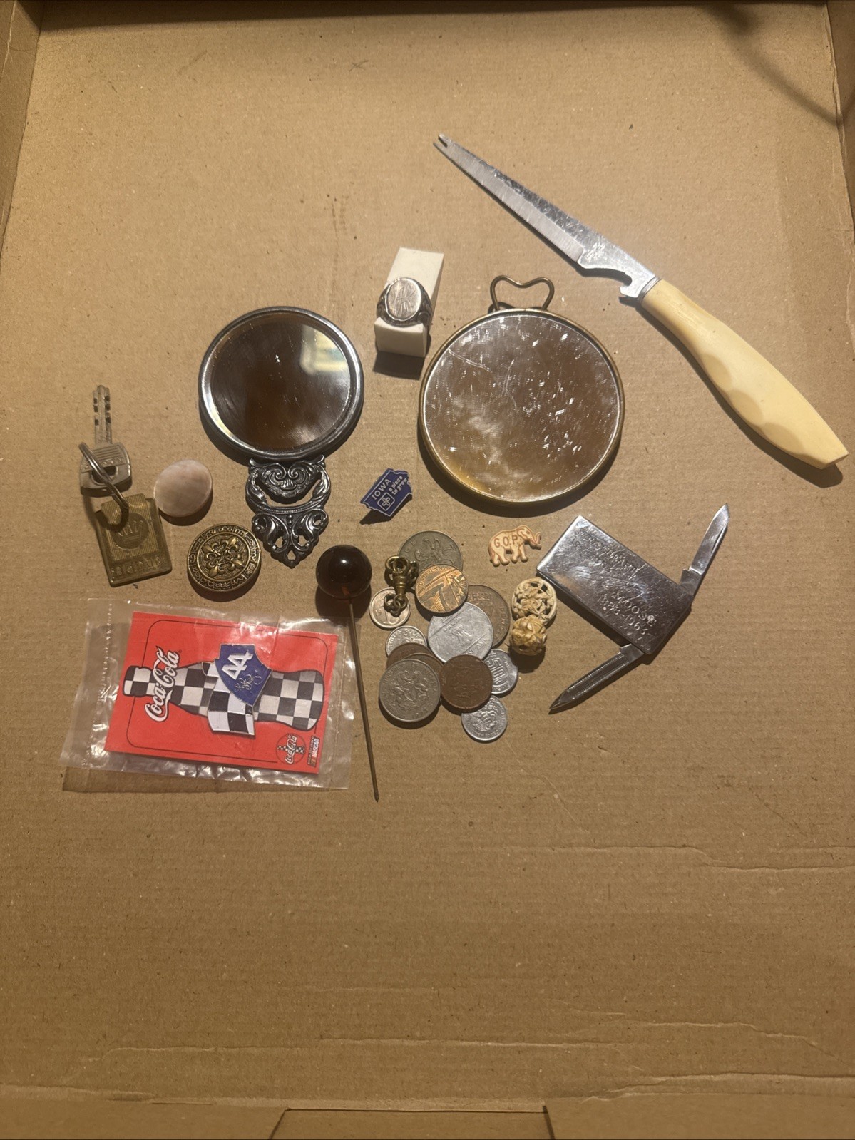 Nice Junk Drawer Hans Jenson Denmark Silver Plate Mirrors, Silver Ring? & More