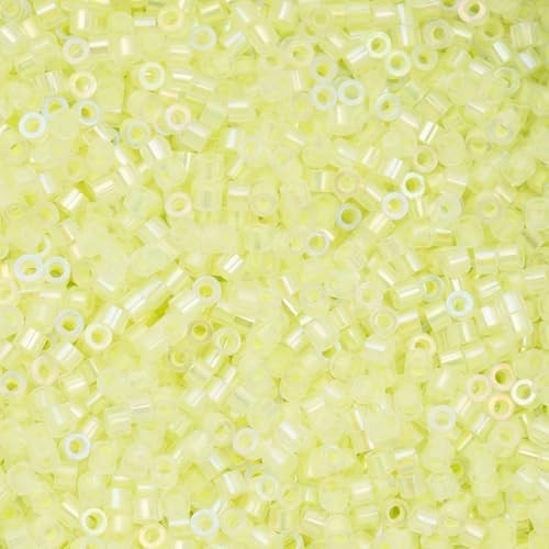 John Bead 25g Yellow Neon Glow AB 11/0 Glass Cylindrical Seed Beads for Jewelry