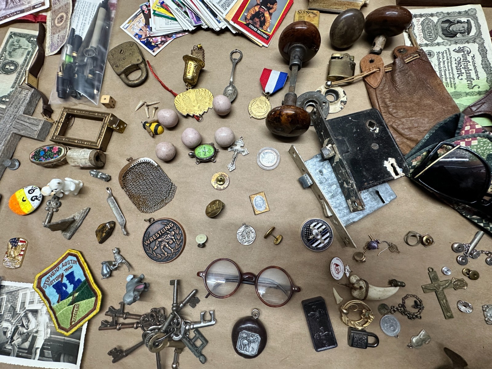 Junk Drawer Lot #2 – Random Antique Vintage Smalls – Keys, Jewelry, Boxes, Money