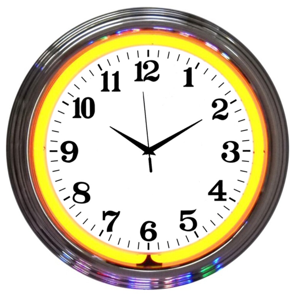 Wholesale lot 5 Blue Green yellow red NEON clock sign Garage Kitchen wall lamp