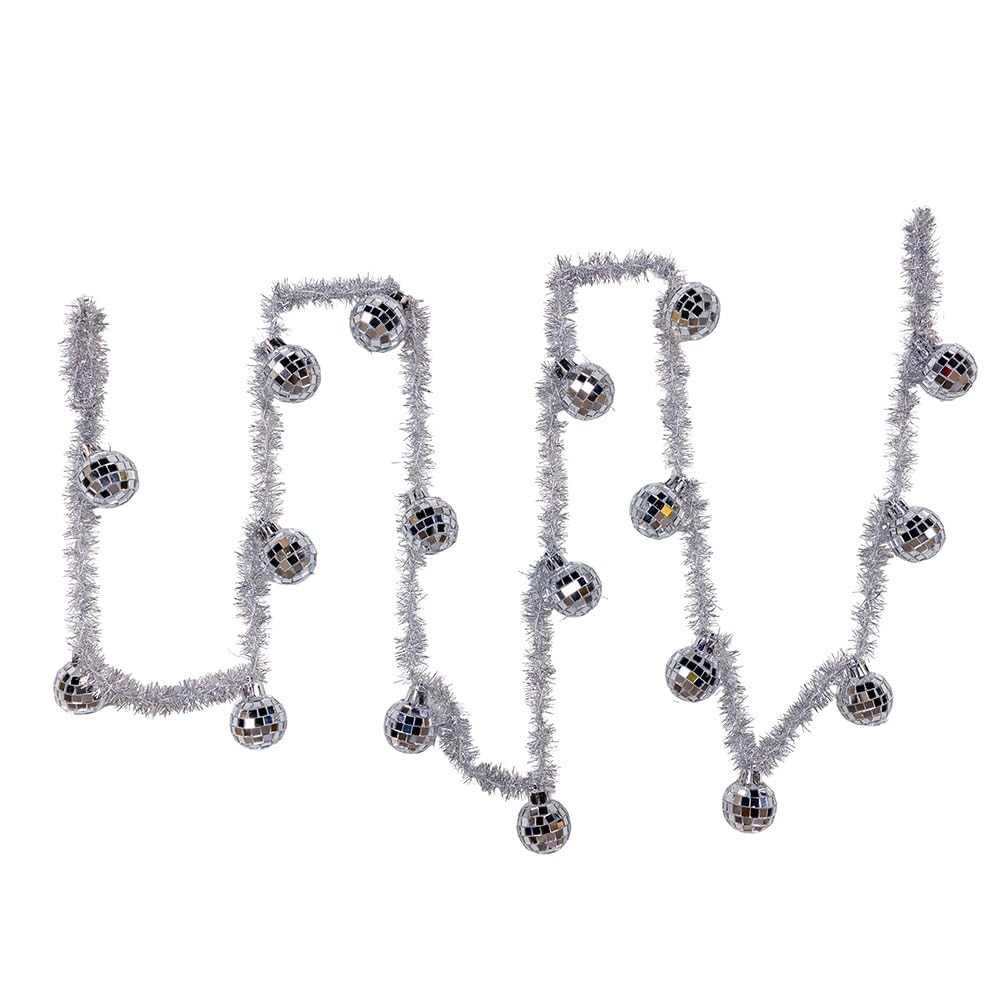 Kurt Adler 6′ Glass Mirror Ball Garland