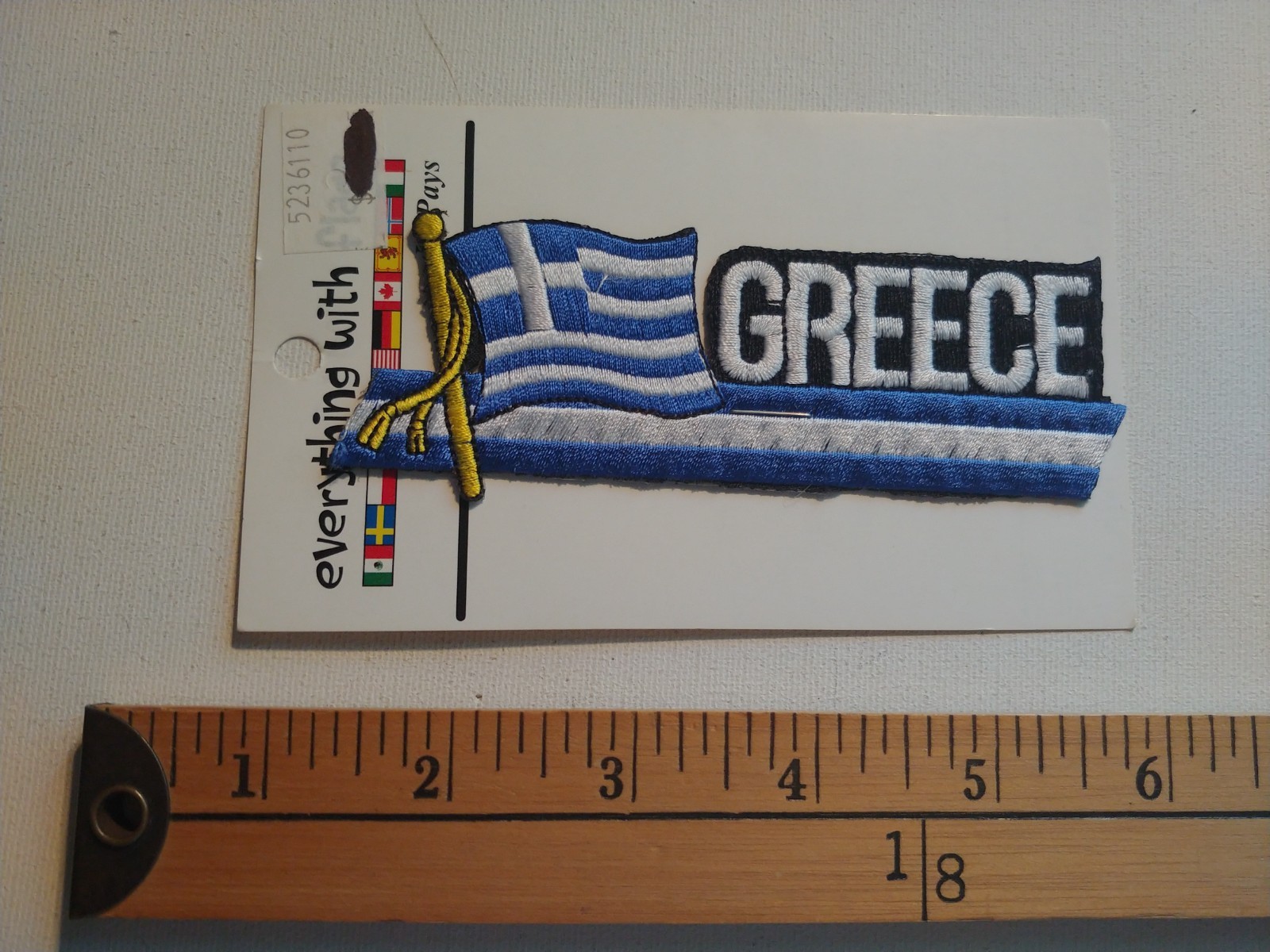 1 RARE 80S GREECE COUNTRY FLAG TRAVEL SOUVENIR PATCH CREST ECUSSON BADGE