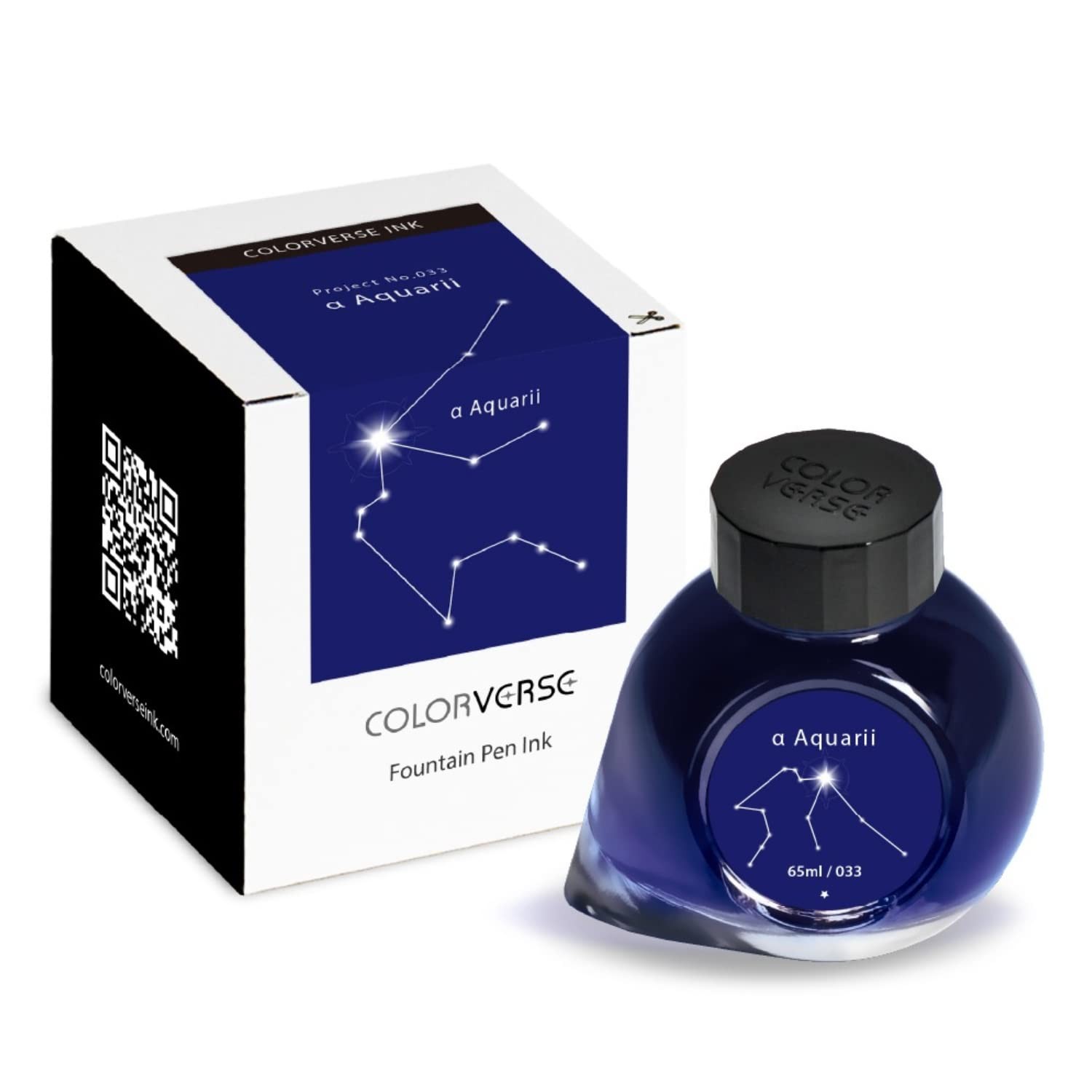 Colorverse Fountain Pen Ink Blue Œ± Aquarii 65ml Dye-Based Ink Project Series