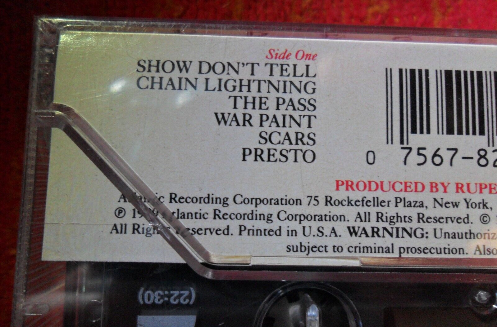 1989 RUSH – PRESTO – Original USA Issue ATLANTIC CASSETTE TAPE ~ SEALED MINT+NEW