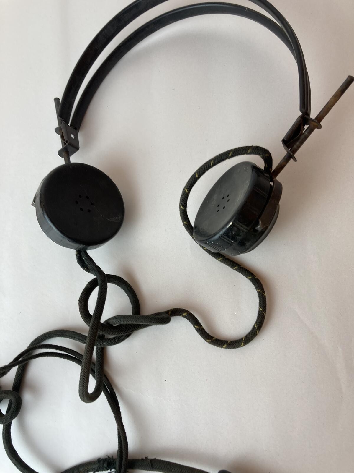 Vintage Radio Telephony Headset Bakelite Earpieces 1/4 inch Plug