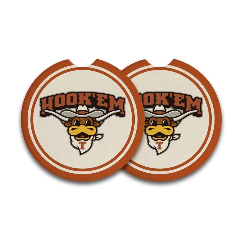 Magnolia Lane Texas Longhorns Mascot Car Coaster Set of 2 2.5″