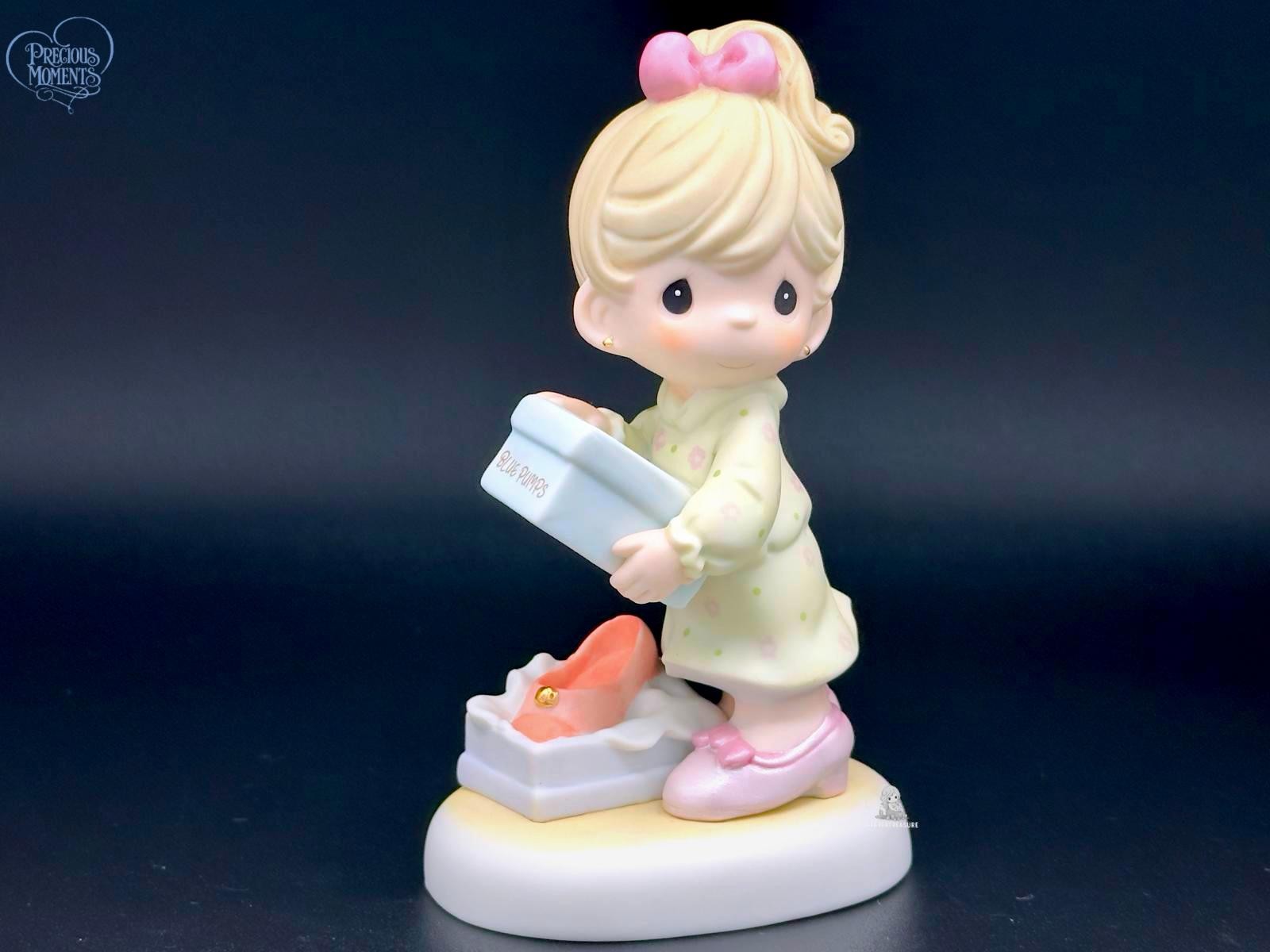 💖 Precious Moments Figurine Girl wGlass Slipper & Shoe Box Cinderella Fairytale