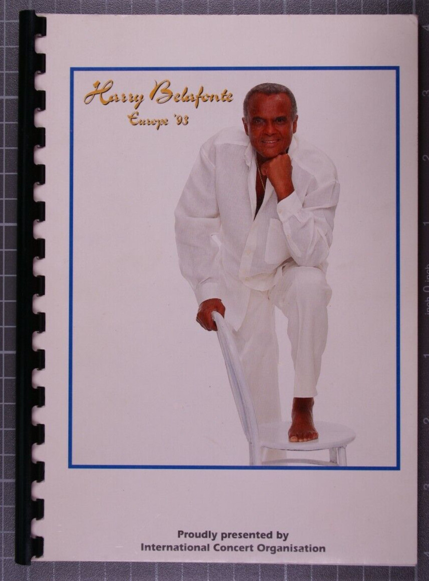 Harry Belafonte Itinerary Official Vintage Europe Tour Promotional Circa 1993