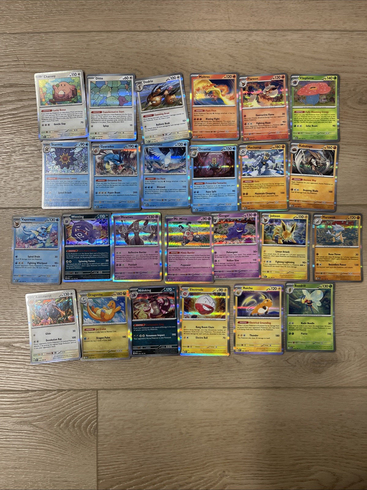 Pokemon 151 Holo and Reverse Lot Of 112( 25 Holos, 87 Reverse Holos) no dups
