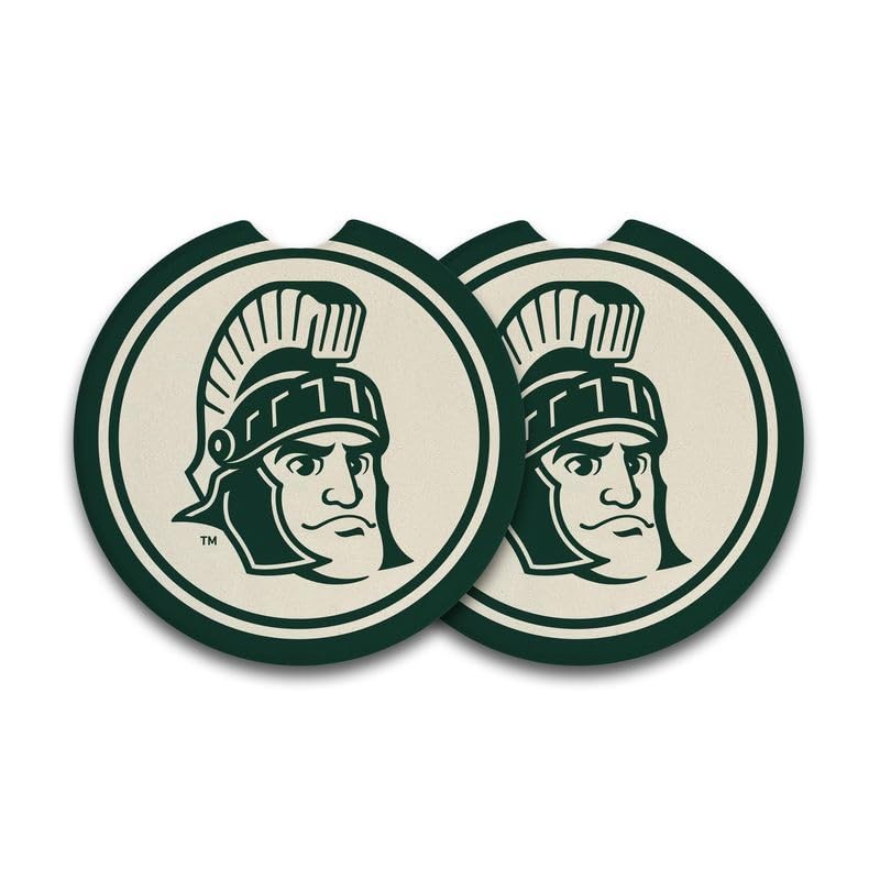 Magnolia Lane Michigan State Spartans Car Coaster Set of 2 2.5in
