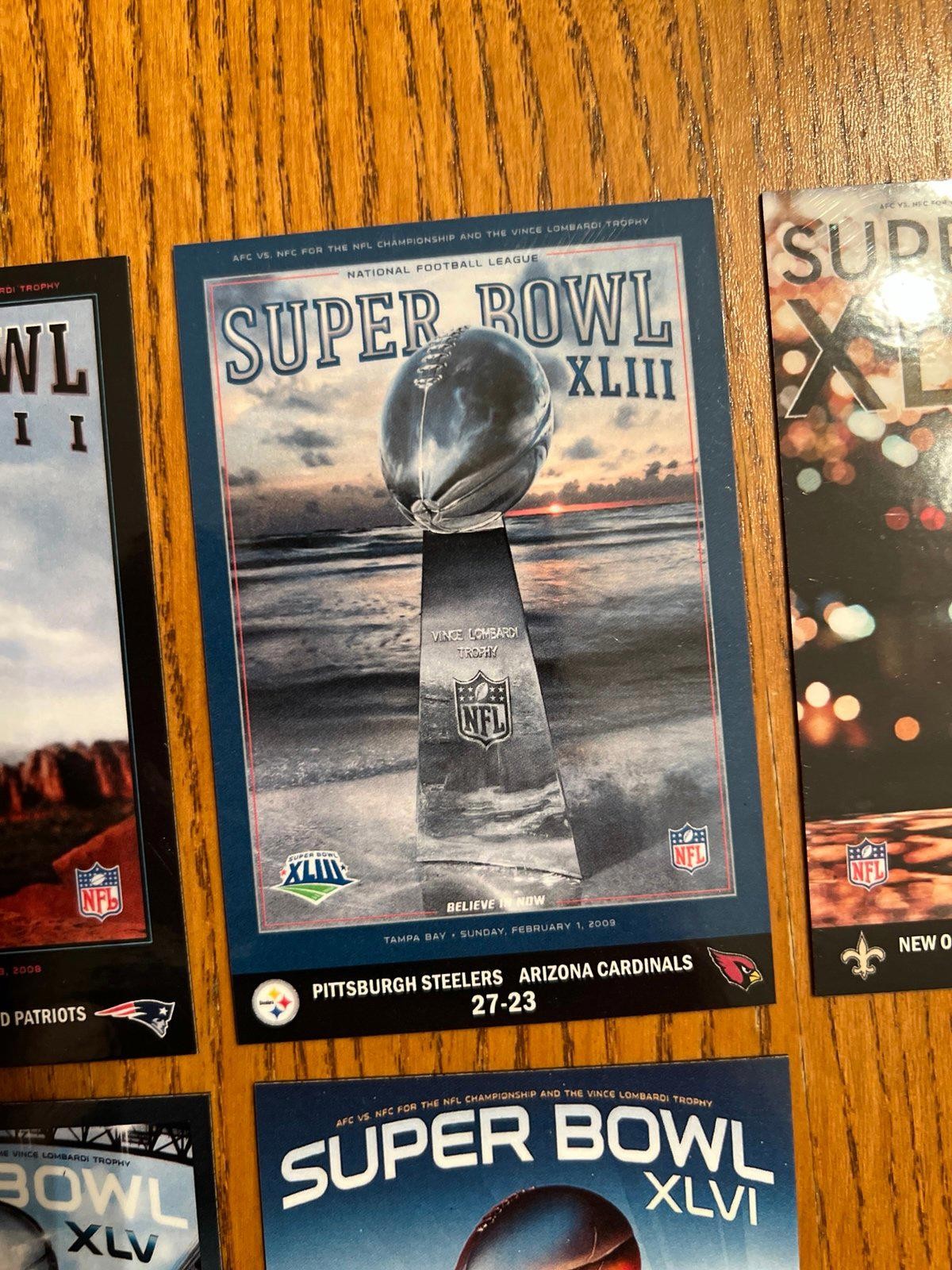 Super Bowl 41-50 FRIDGE MAGNETS XLI-L 2000s 2010s football fandom poster art