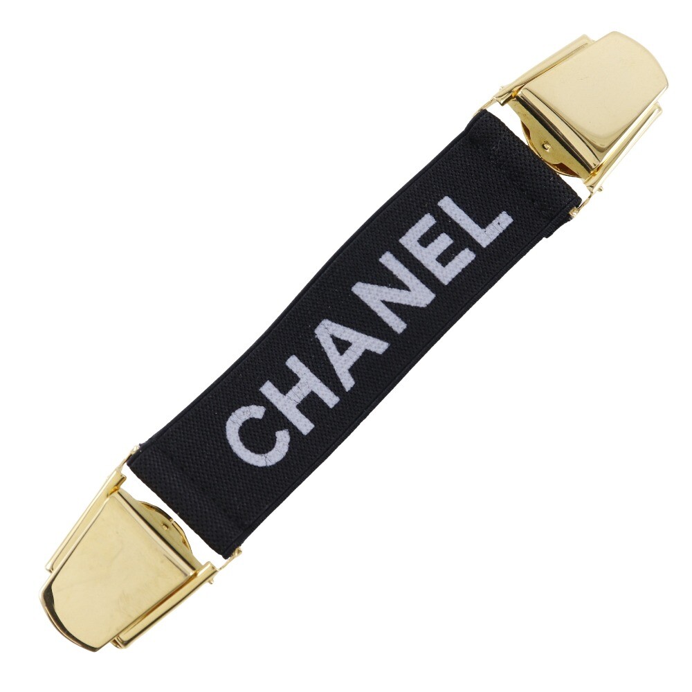 CHANEL Arm band Other miscellaneous goods Clip logo black Rubber/Plated Go…
