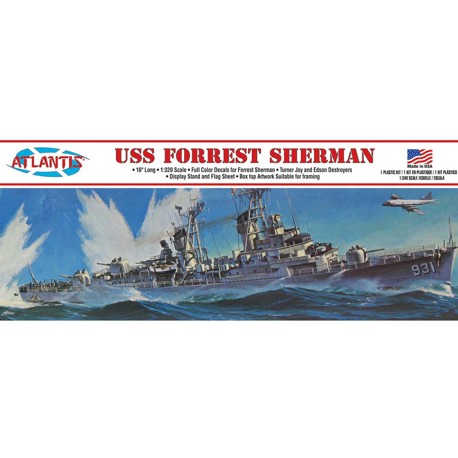 ATLANTIS TOY & HOBBY Plastic Model KIT Destry, USS Forrest Sherman Destroyer
