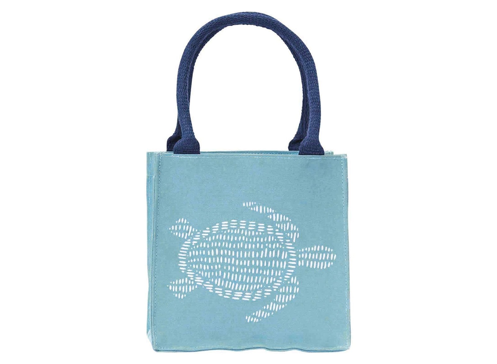 rockflowerpaper Sea Turtle Reusable Itsy Bitsy Cotton Canvas Gift Bag 8 Inch