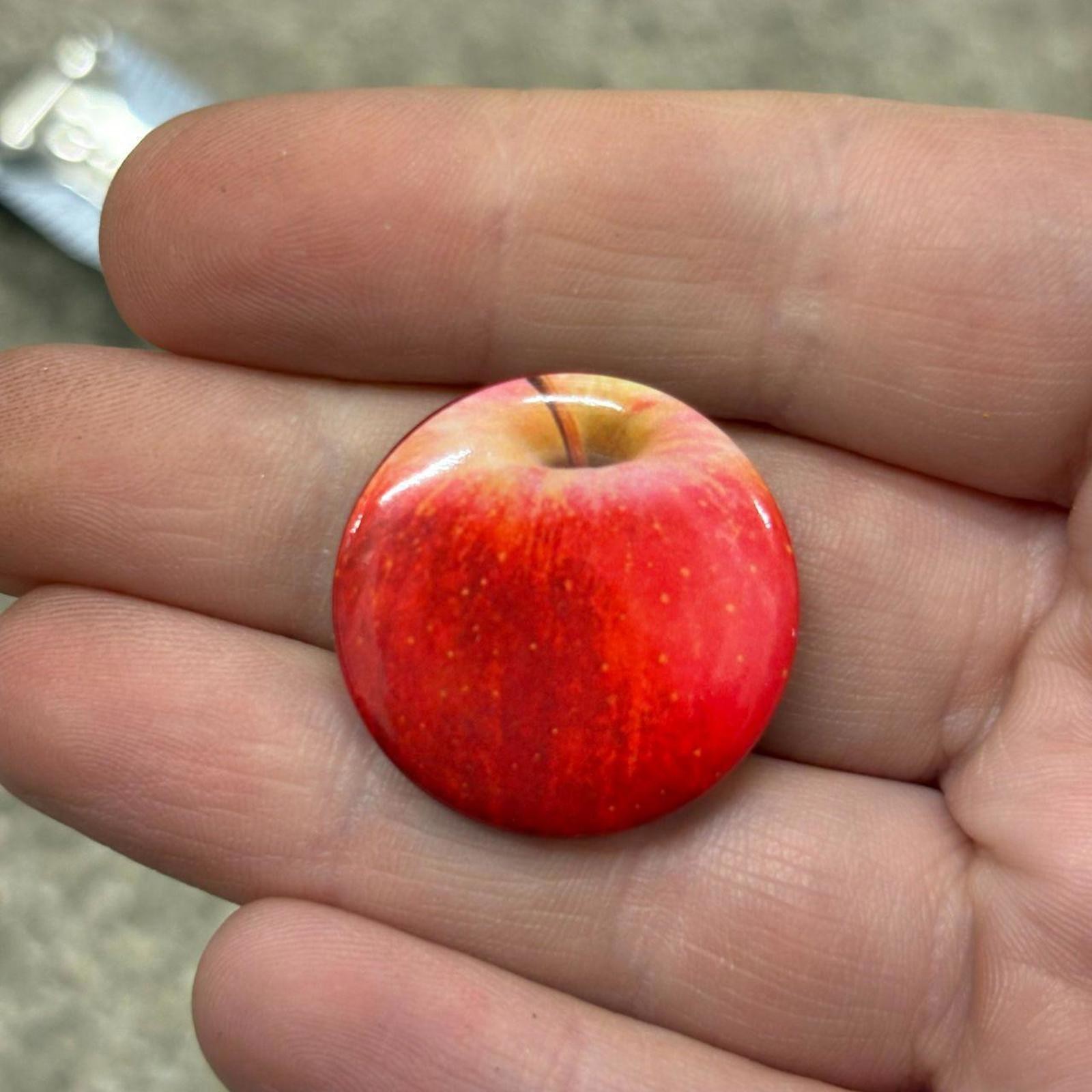 Photorealistic Red Apple Mini 1 Pinback Button Fruit Novelty