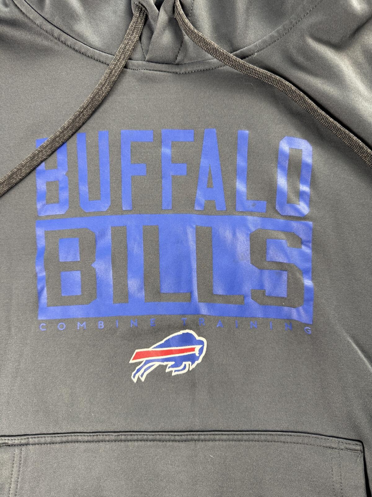 New Era Buffalo Bills Gray Thermabase Pullover Sweatshirt Hoodie Size Medium