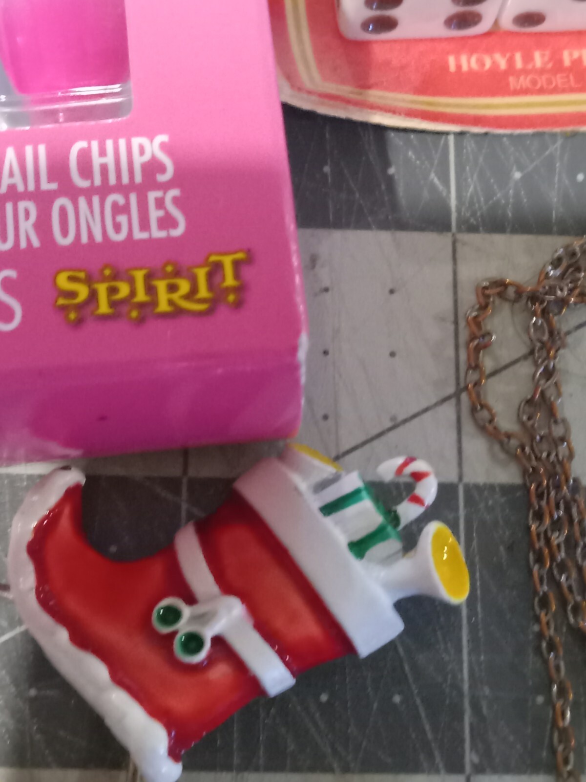Junk Drawer Lot 20 Items Including Barbie Earrings And Press On Nails, Dice….