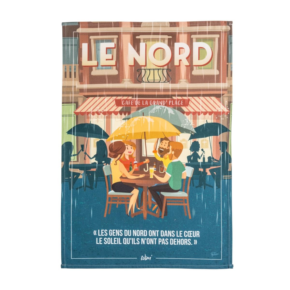 Coucke French Cotton Digitally Printed Tea Towel, WIM, Le Nord, 20″ x 30″