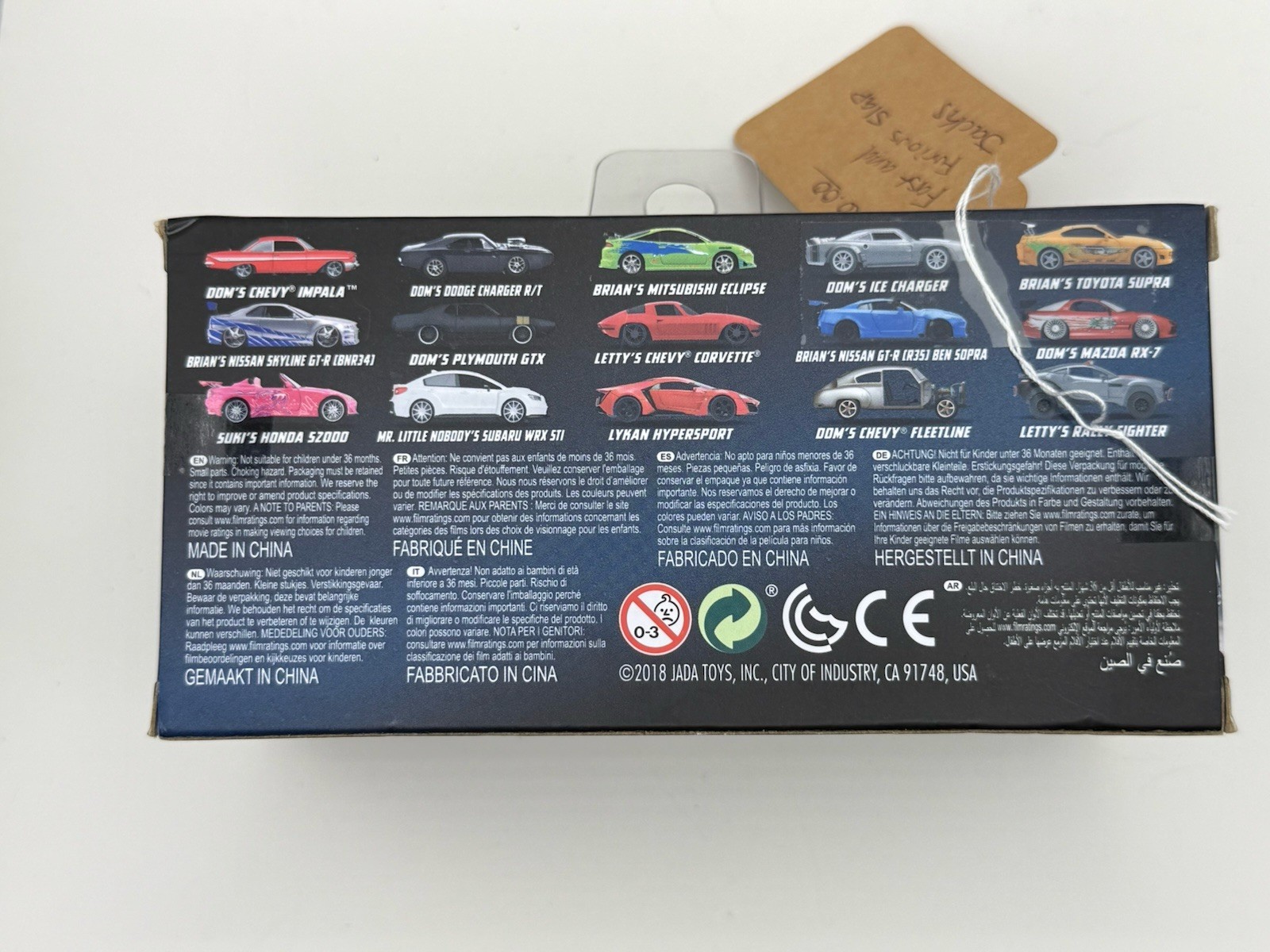 2023 Fast & Furious Toyota Supra Gold Diecast 1:32 Scale Rear Spoiler New Jada