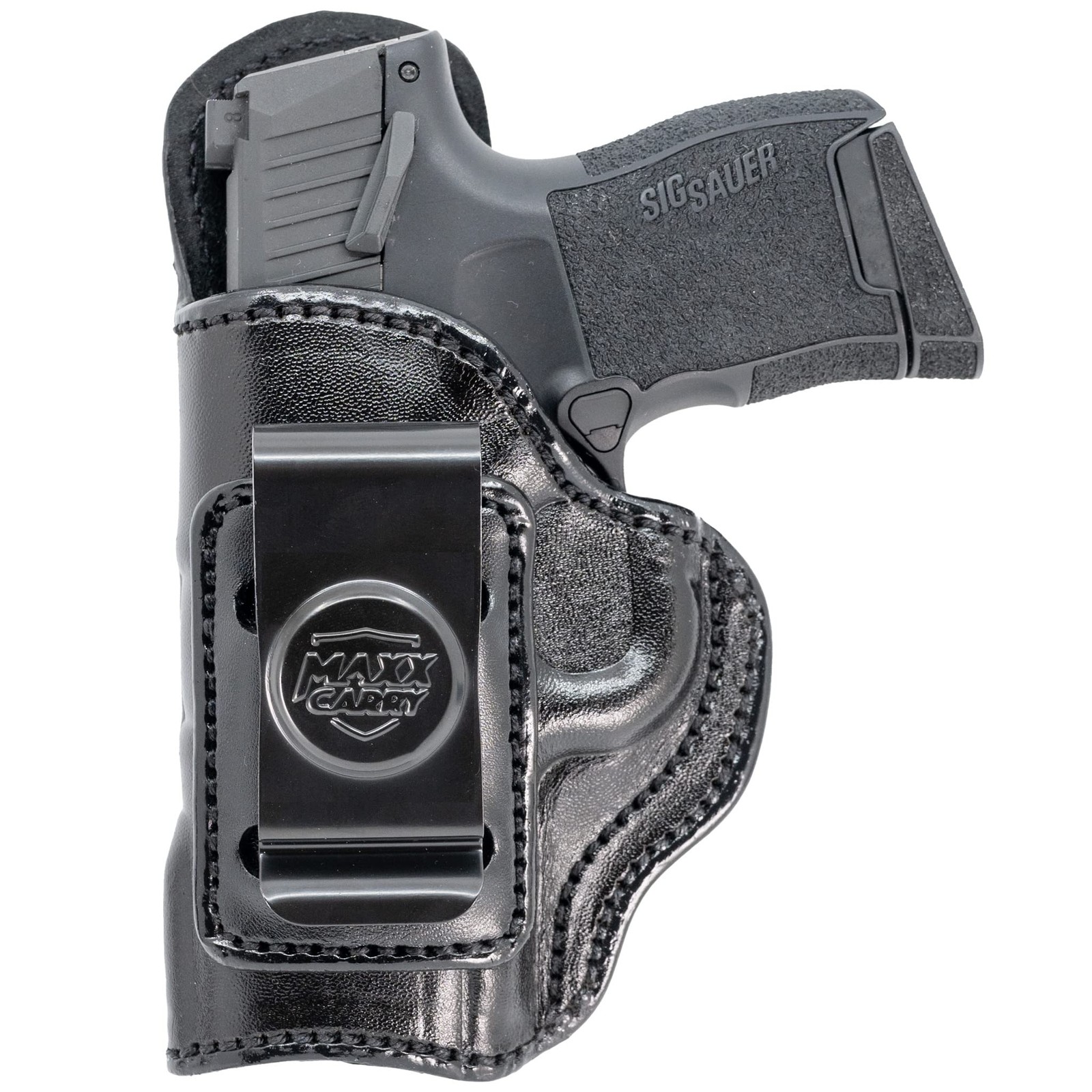 Maxx Carry IWB Leather Holster Sig Sauer P365 XMACRO Left Hand Conceal Black