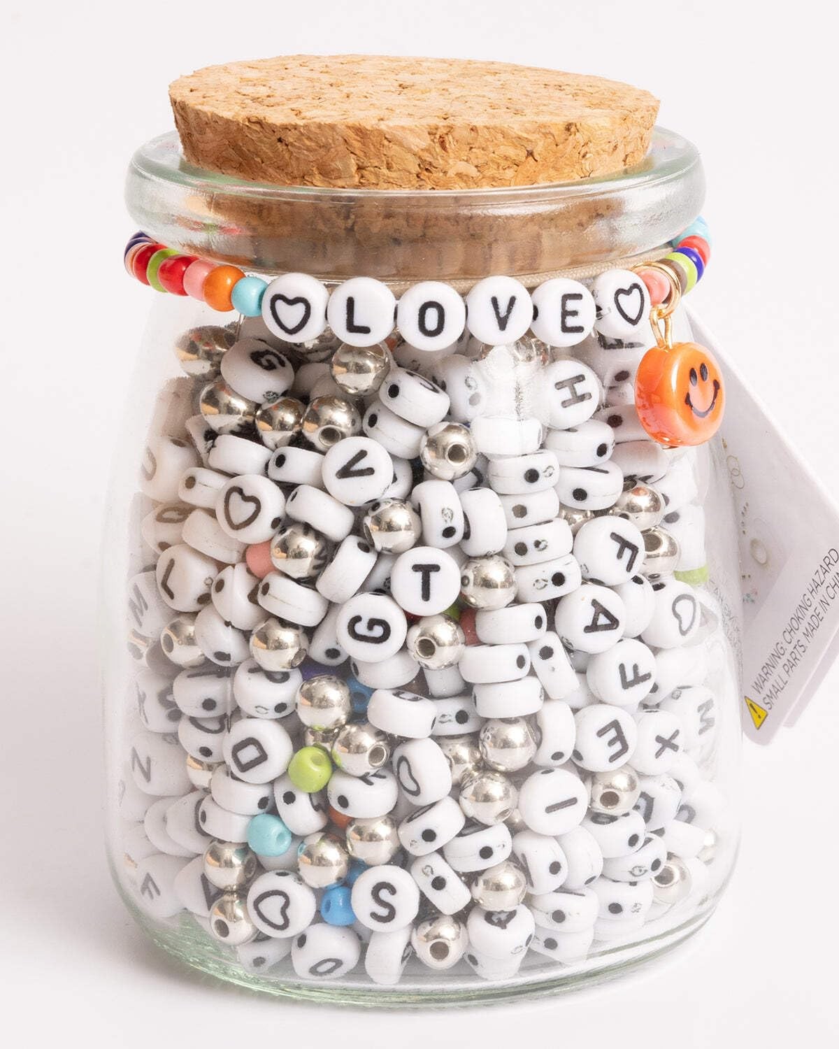 JEWELRY MADE BY ME Love Bead Bracelet DIY Jar Happy Face Charm Round Letter Bead