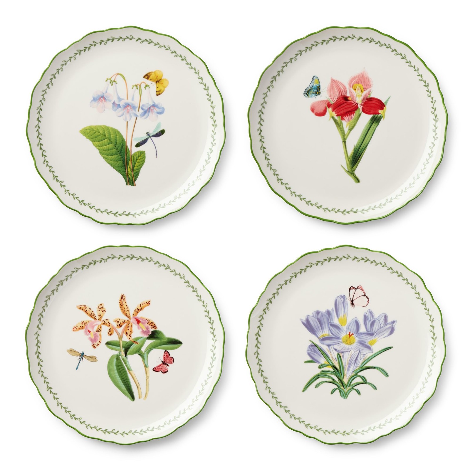 Mirabella Porcelain Dinner Plates Set of 4 Lightweight Patterned Everyday Use