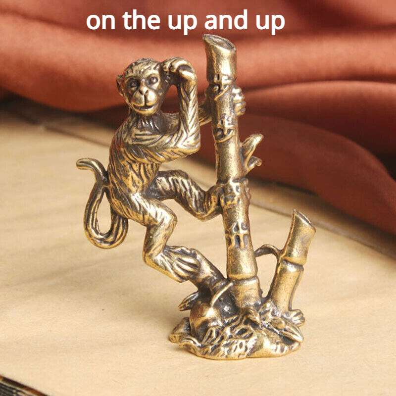 Solid Brass Monkey Figurine Statue House Office Decoration Animal Figurines*