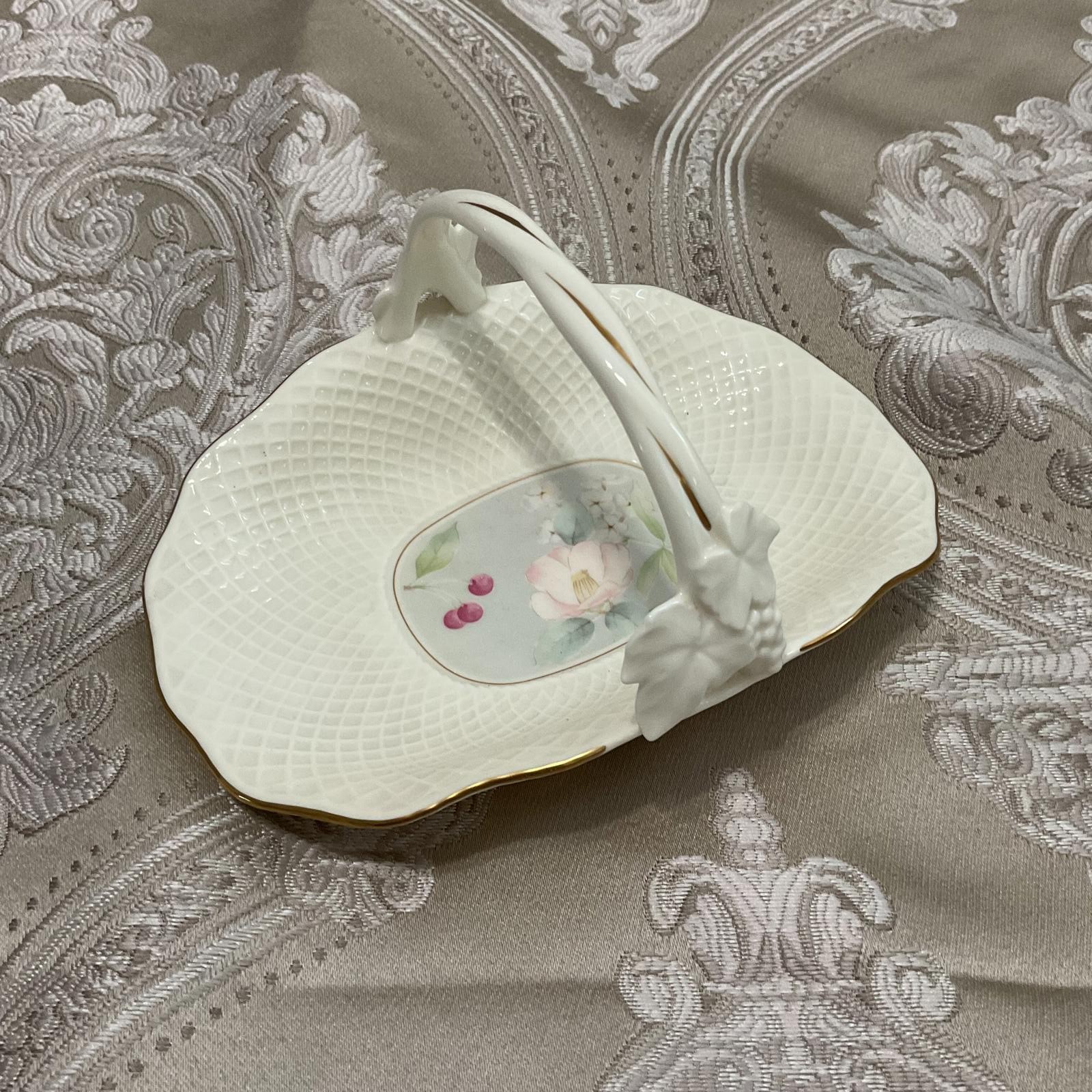 Vintage Mikasa Cherry Blossom Bone China Basket – Botanica Gray B2019