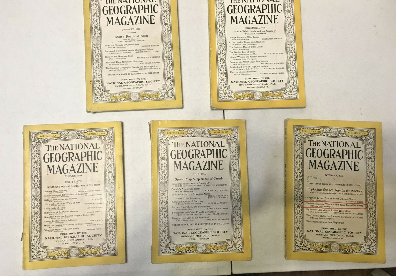 Vintage National Geographic Magazine 1934-35 -36 -38 Old Santa German Army Lot 5