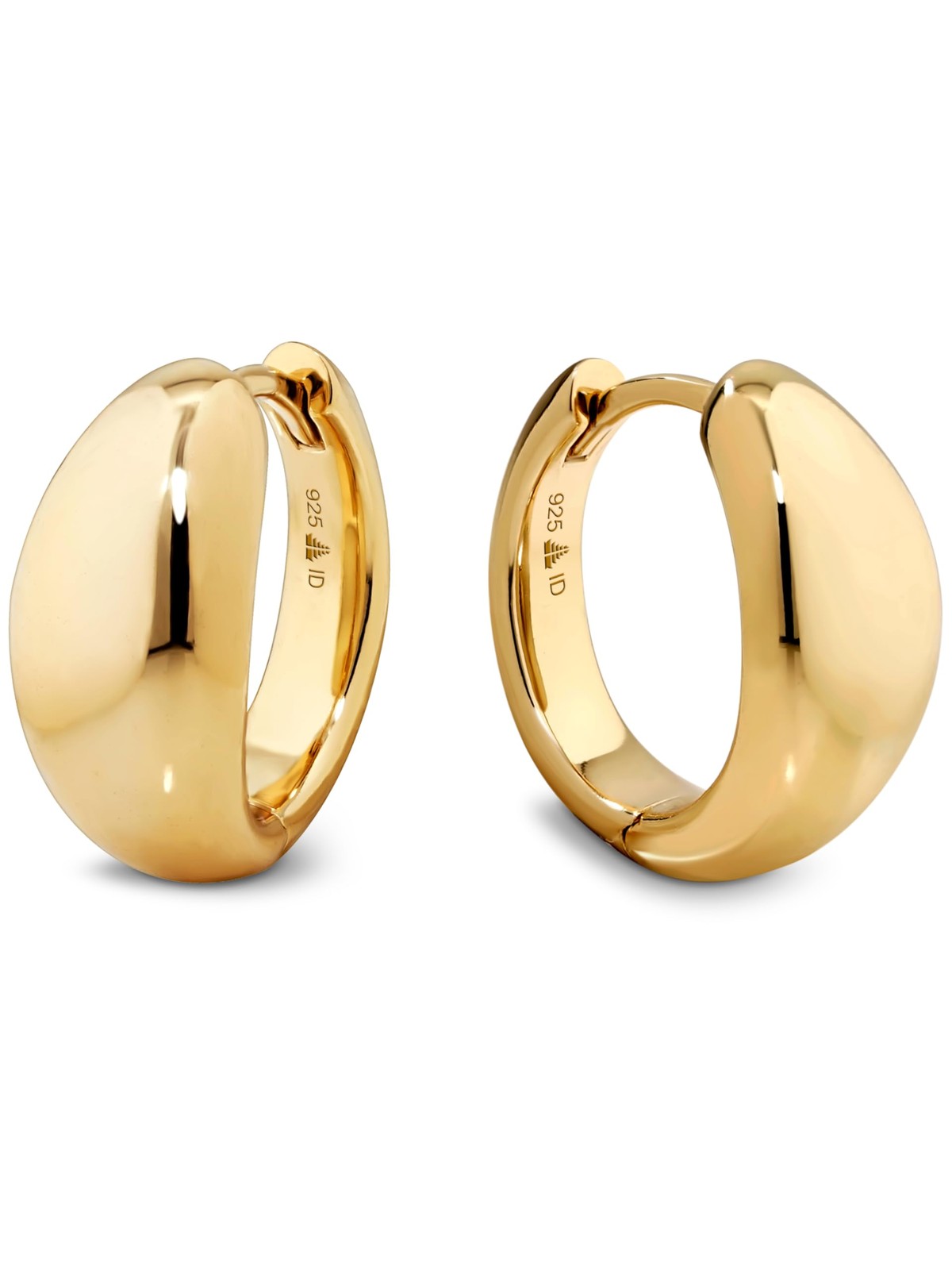 DEVATA Dome Hoop Earrings in Gold Plated Sterling Silver 925 DRS8182