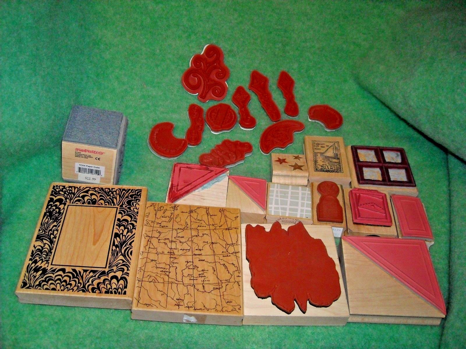 23 stamps lot collection pattern corners early 1990s & up textures frames 5″big