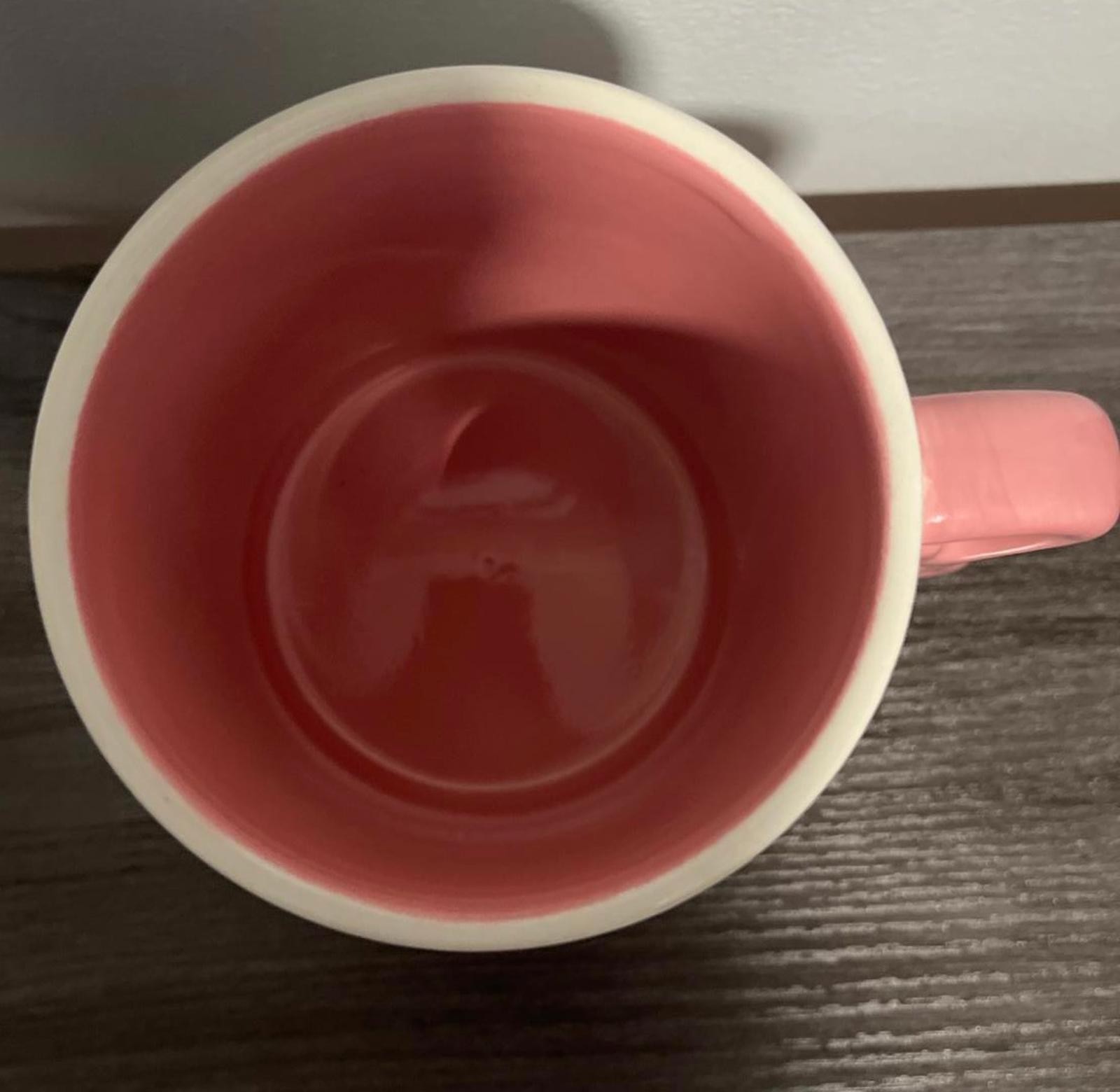 Sanrio Hello Kitty 20oz Ceramic Coffee Mug Pink Bow Handle Rainbow stripes