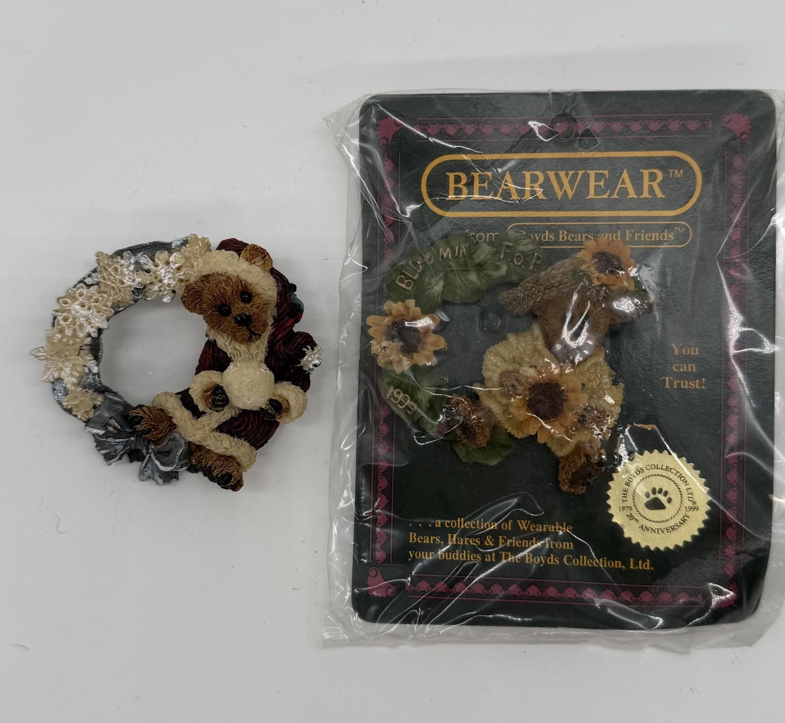 Boyds Bearwear Brooch Lot – 1995 Bloomin’ F.O.B Pins