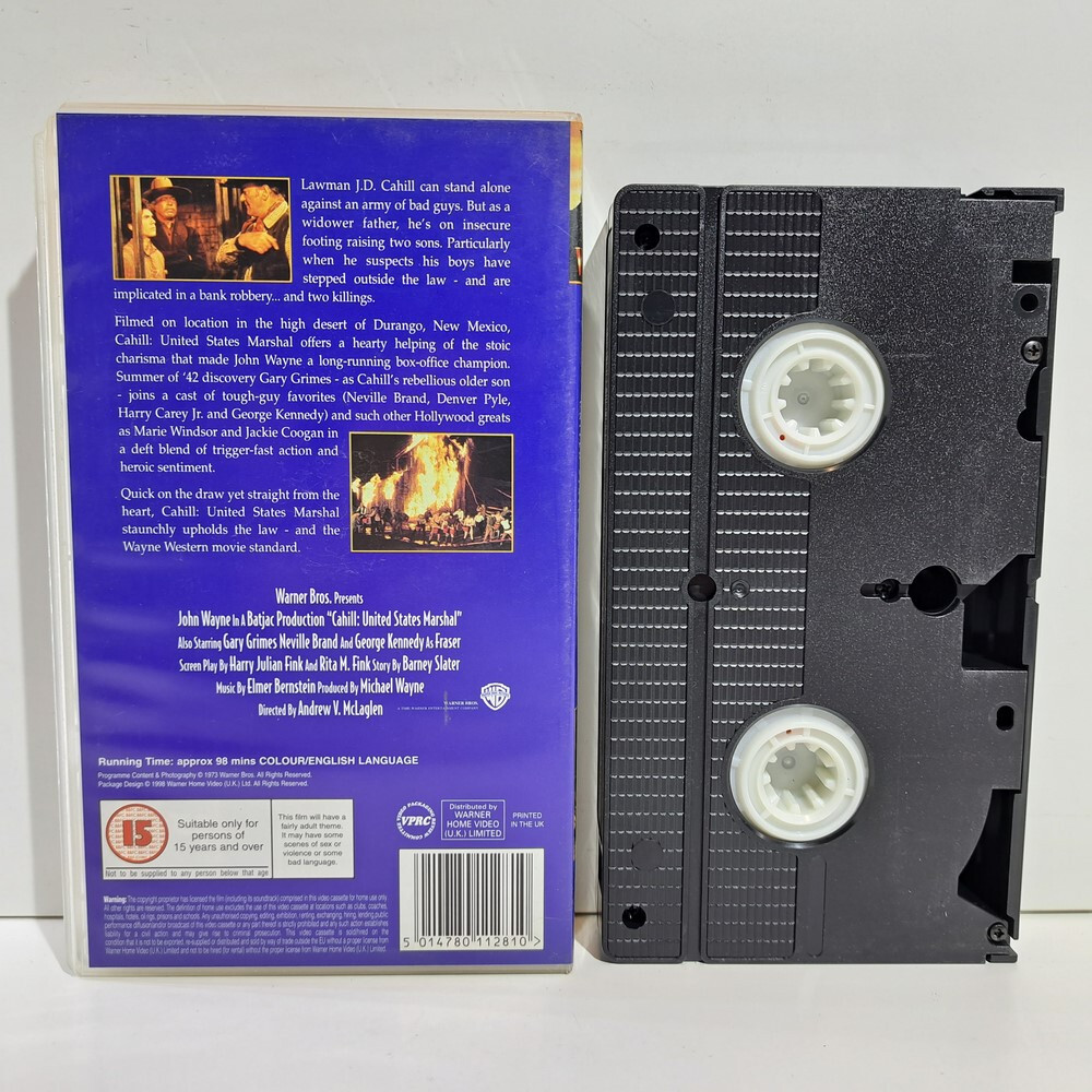 WESTERN VHS TAPE Cahill U.S. Marshal 1973 John Wayne, George Kennedy PAL