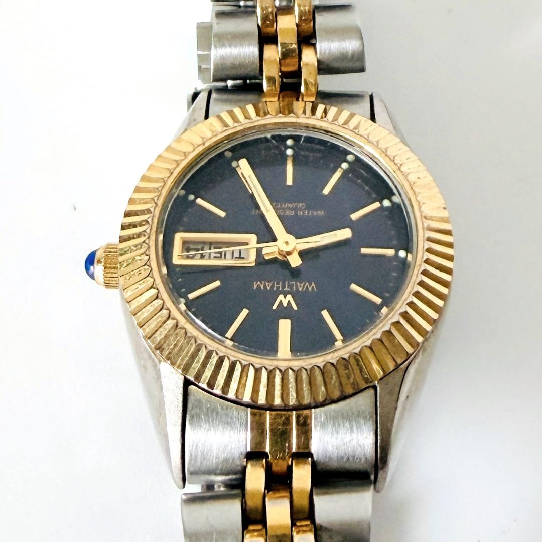 [Luxury pocket watch] Good condition Waltham 1990s Quartz Ladies