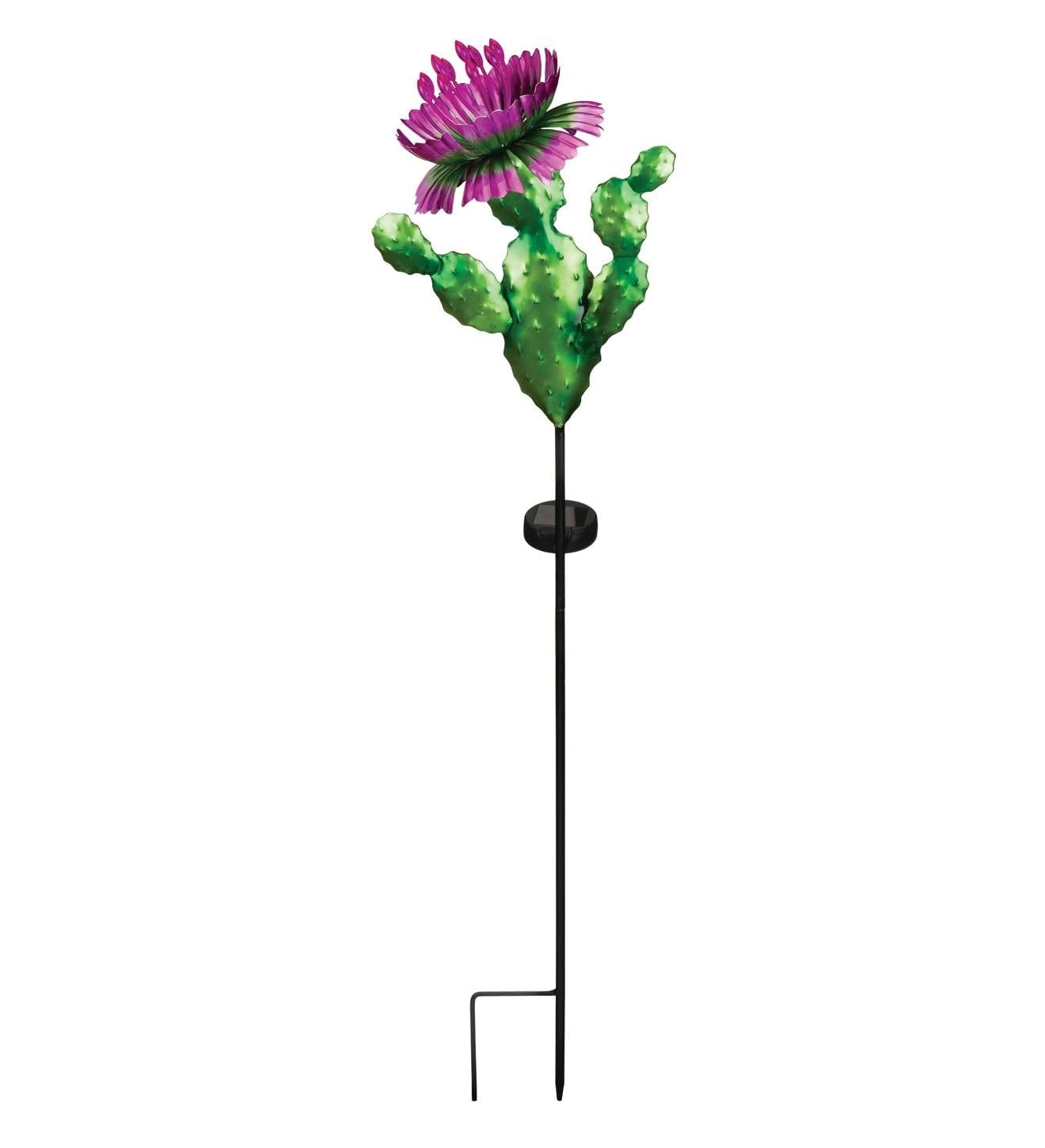 Regal Art & Gift 12499 Prickly Pear Cactus Solar Stake-Pink Garden D√©cor