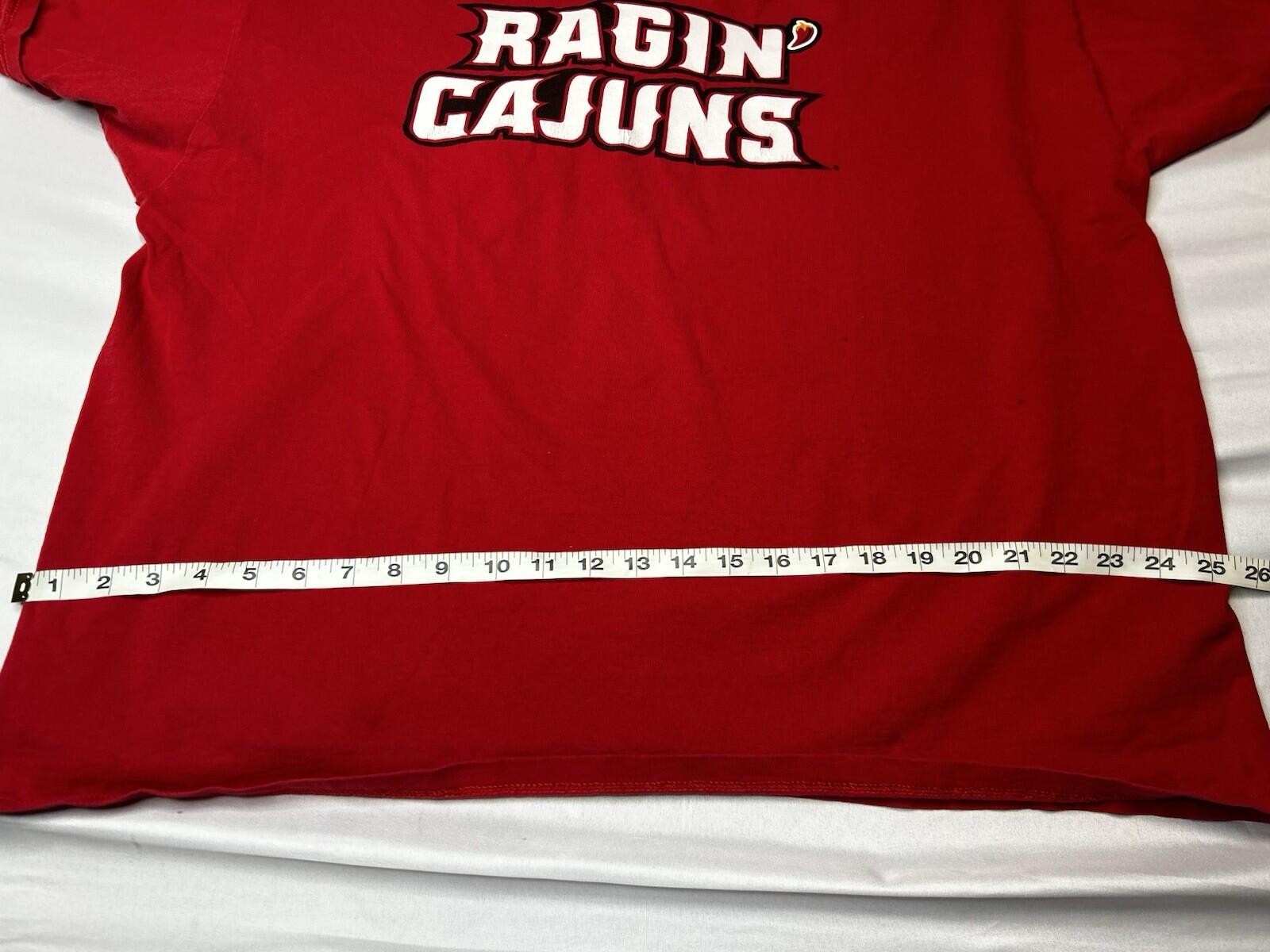Ragin Cajuns T-Shirt Mens 2XL Red Soffe University Louisiana Lafayette UL NCAA