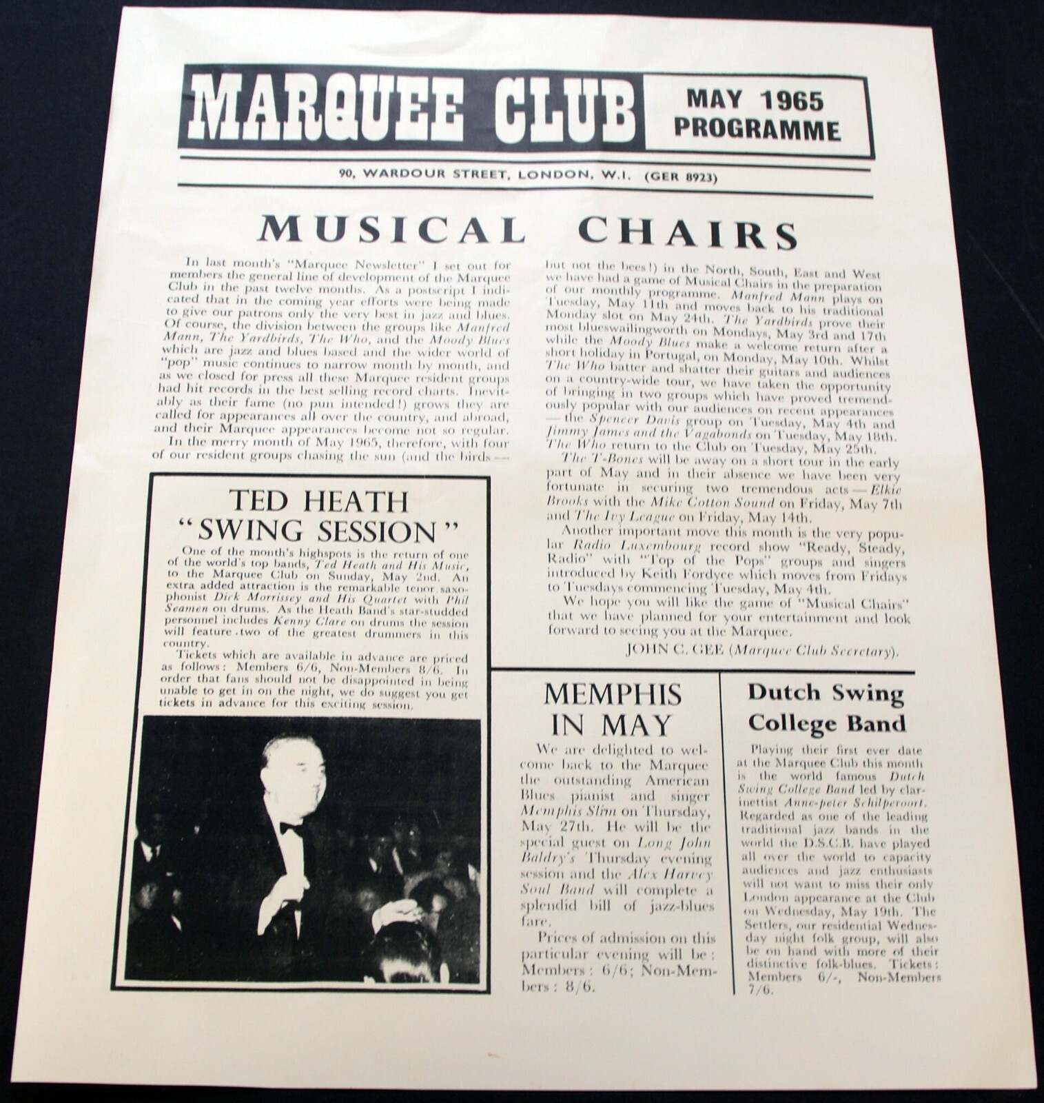 The Yardbirds Flyer The Who The Moody Blues Rod Stewart The Marquee May 1965