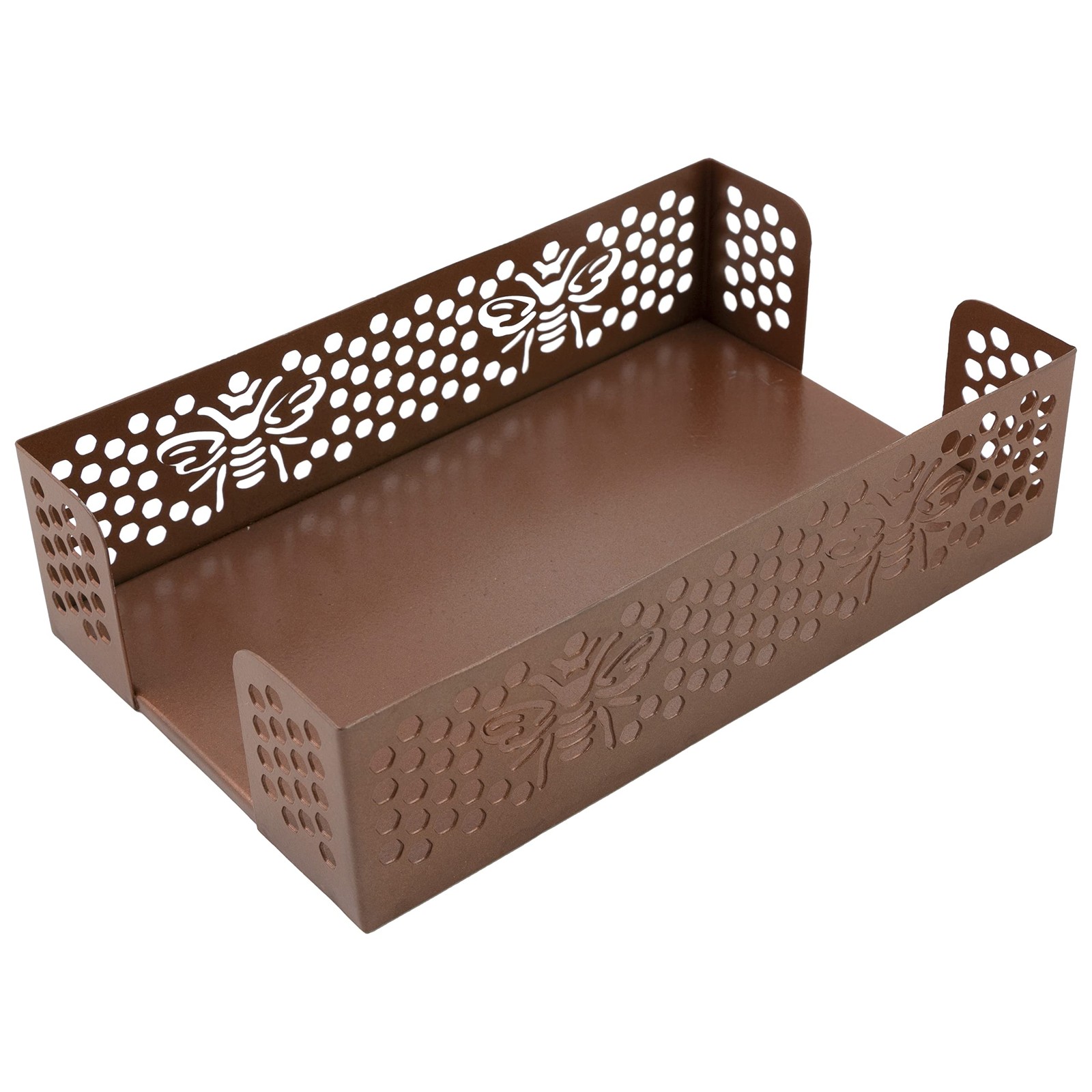 Boston International Metal Napkin Holder Caddy, Guest Towel Size, Copper Bee