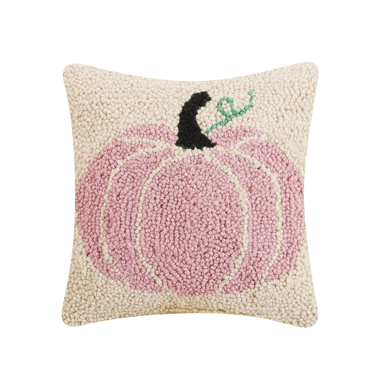 Peking Handicraft Pink Pumpkin Halloween Hook Throw Pillow 10in Square