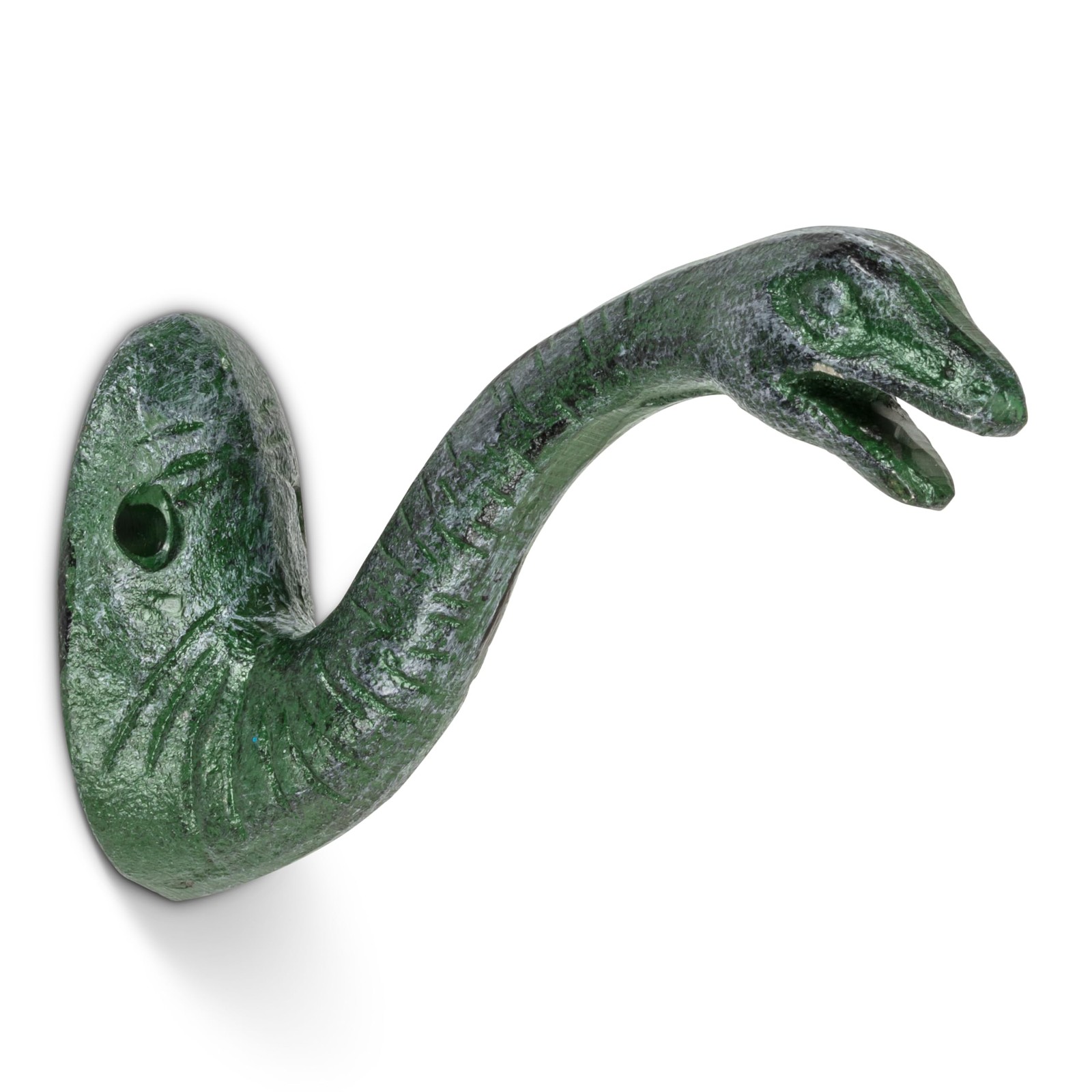 Abbott Collection Dinosaur Hook, 3-Inch, Antique Green, Cast Iron